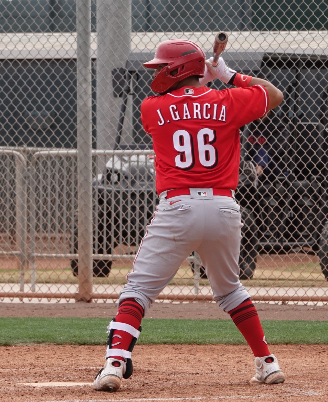 Juan Garcia at bat, jersey number 96
